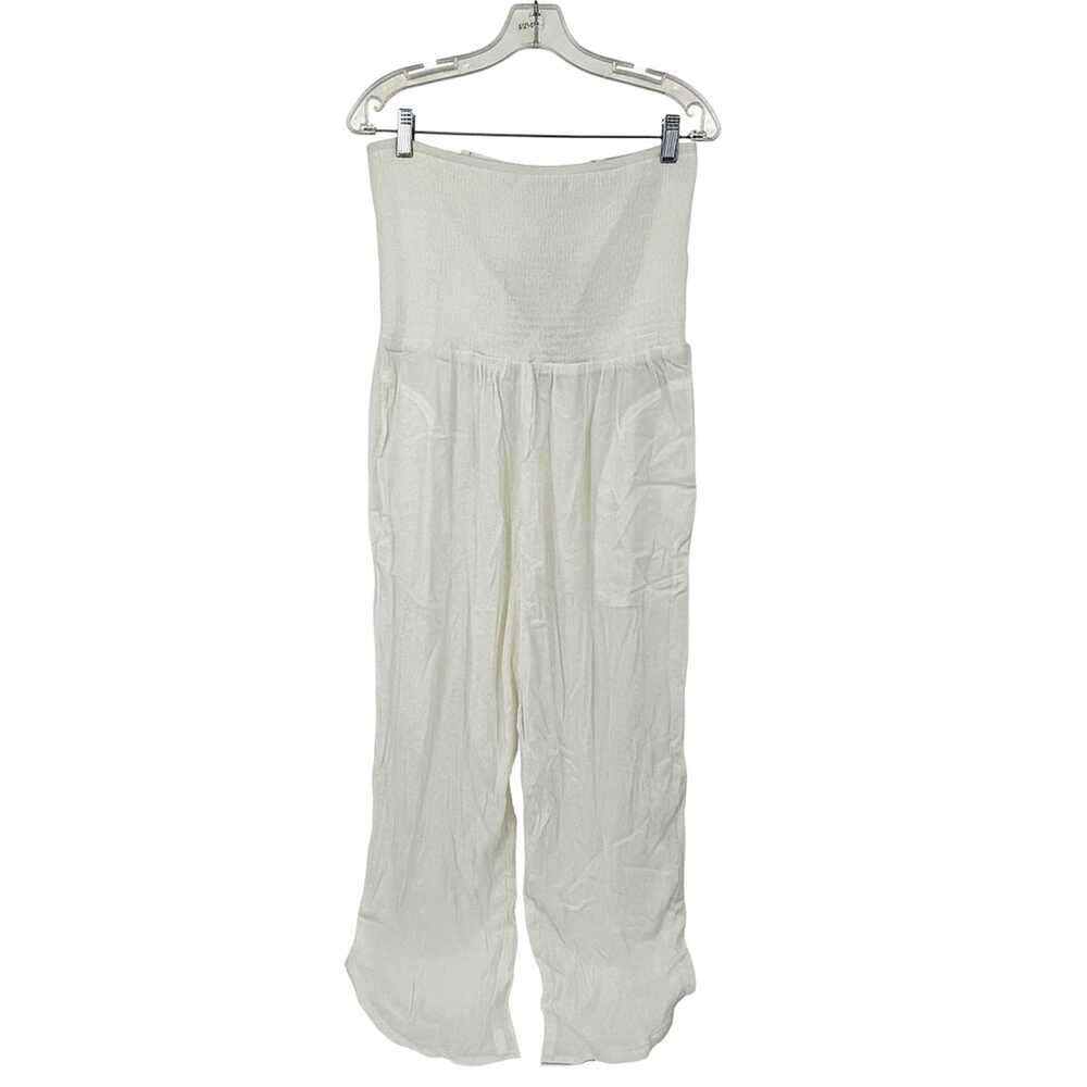 Prana White Tencel Jumpsuit | Regular L, Removable Straps